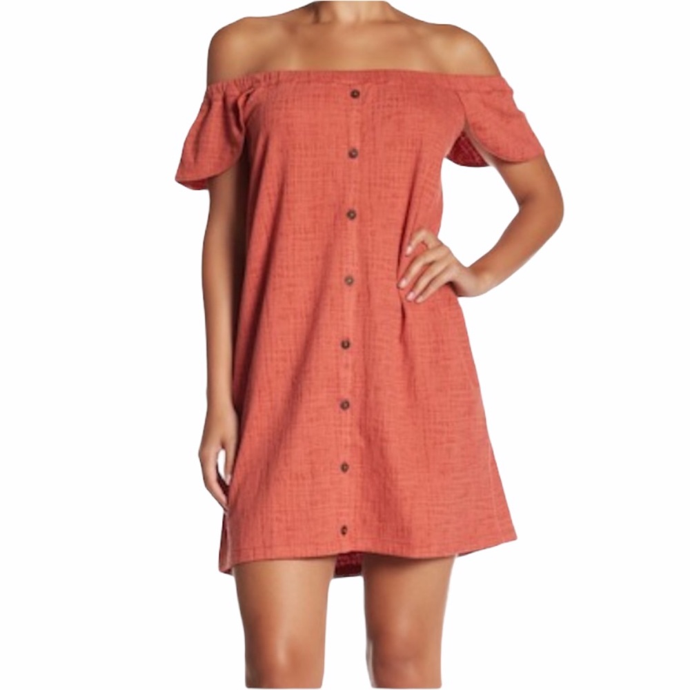 Madewell Textured Off Shoulder Celestial Tunic Dress-  XS
